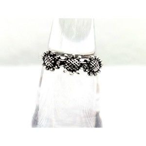 Vintage Silver Sunflower Ring Size 6 Women's Jewelry